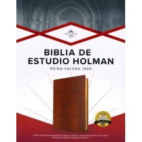 Biblia RVR 1960 de Estudio Holman Marrón Símil Piel