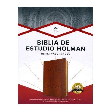 Biblia RVR 1960 de Estudio Holman Marrón Símil Piel