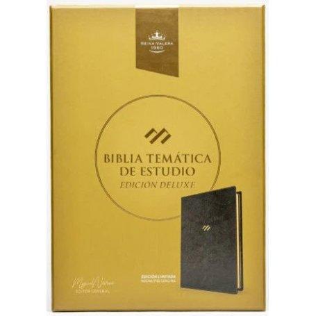 Biblia RVR 1960 de Estudio Temática Nuñez Negro Piel Genuina Deluxe