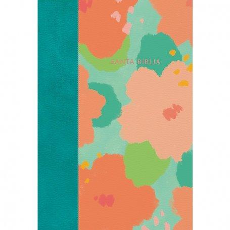 Biblia RVR 1960 Letra Gigante Floral Símil Piel