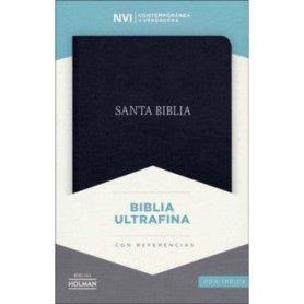 Biblia NVI Ultrafina Negro Piel Fabricada con Índice