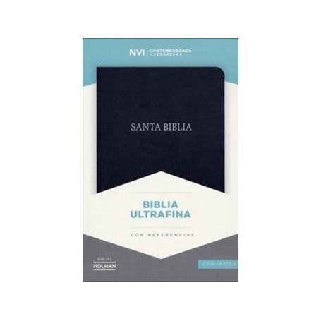 Biblia NVI Ultrafina Negro Piel Fabricada con Índice