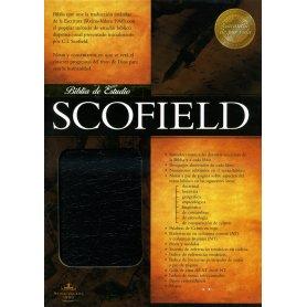 Biblia RVR 1960 de Estudio Scofield Negro Piel Fabricada con Índice