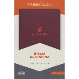Biblia RVR 1960 Ultrafina Marrón Piel Fabricada con Índice