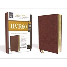 Biblia RVR 1960 Serie 50 Letra Grande Tamaño Manual Piel Café