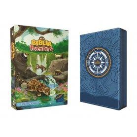 Biblia NBLA Aventura Leathersoft Azul con Cierre