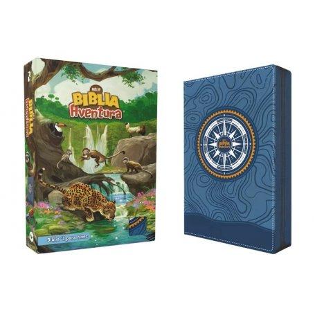 Biblia NBLA Aventura Leathersoft Azul con Cierre