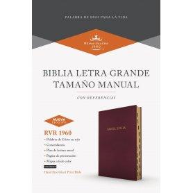 Biblia RVR 1960 Tamaño Manual Símil Piel Borgoña con Índice