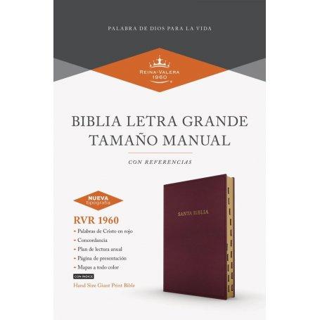 Biblia RVR 1960 Tamaño Manual Símil Piel Borgoña con Índice