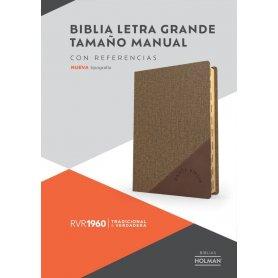 Biblia RVR 1960 Tamaño Manual Símil Piel Café Duotone con Índice