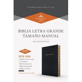 Biblia RVR 1960 Tamaño Manual Símil Piel Negra con Índice