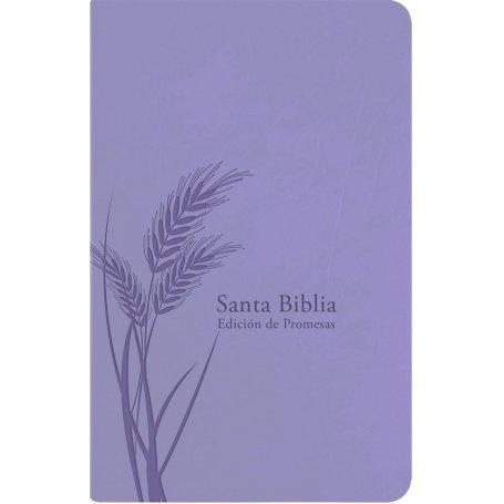 Biblia RVR 1960 de Promesas Tamaño Manual Lavanda Imitación Piel con Cierre