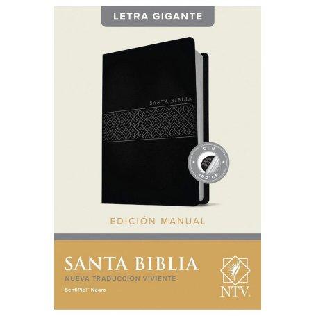 Biblia NTV Letra Gigante Tamaño Manual Piel Negro con Índice