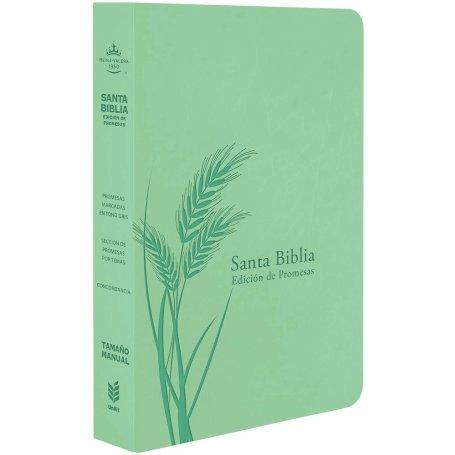 Biblia RVR 1960 Letra Grande Tamaño Manual Menta Símil Piel