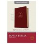Biblia RVR 1960 Referencia Ultrafina Letra Grande Palabras de Jesús en Rojo Símil Piel Café Rojizo Índice