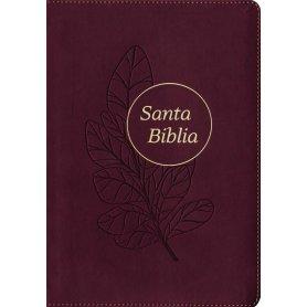 Biblia RVR 1960 Referencia Ultrafina Letra Grande Palabras de Jesús en Rojo Símil Piel Ciruela