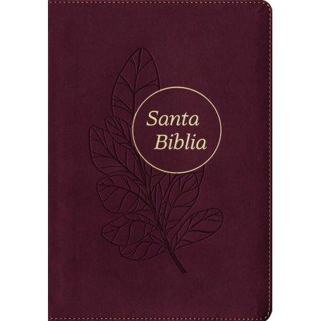 Biblia RVR 1960 Referencia Ultrafina Letra Grande Palabras de Jesús en Rojo Símil Piel Ciruela