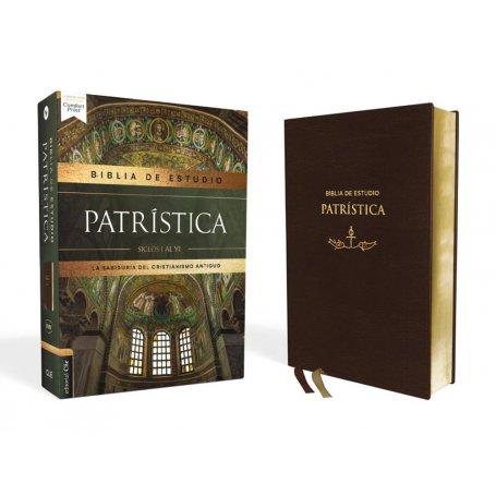 Biblia RVR 1977 de Estudio Patrística Café Símil Piel