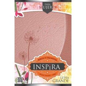 Biblia RVR 1960 de Promesas Inspira Letra Grande Oro Rosada con Índice