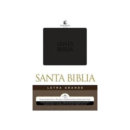 Biblia RVR 1960 Letra Grande Piel Italiana Negro