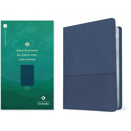 Biblia NTV de Estudio Diario Vivir para Jóvenes Azul Oscuro Símil Piel