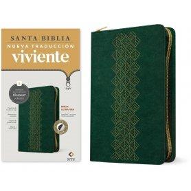 Biblia NTV Ultrafina con Filament Verde Esmeralda Símil Piel con Índice y Cierre