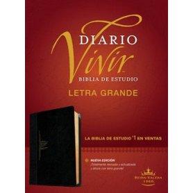 Biblia RVR 1960 de Estudio Diario Vivir Letra Grande Negro Ónice Símil Piel