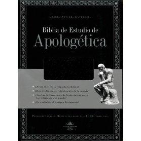 Biblia RVR 1960 de Estudio de Apologetica Negro Símil Piel
