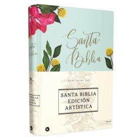 Biblia RVR 1960 Artística Tela Floral Canto con Diseño