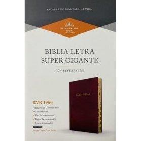 Biblia RVR 1960 Letra Súper Gigante Símil Piel Borgoña con Índice