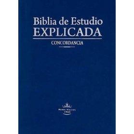 Biblia RVR 1960 de Estudio Explicada Piel Azul con Índice
