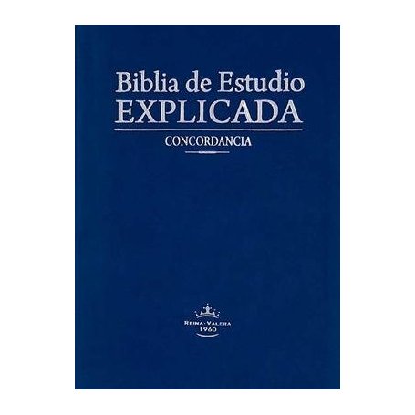 Biblia RVR 1960 de Estudio Explicada Piel Azul con Índice