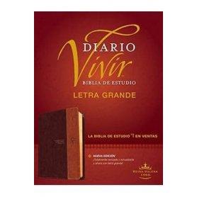 Biblia RVR 1960 de Estudio Diario Vivir Letra Grande Duotono Café Símil Piel Índice
