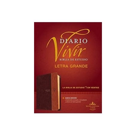 Biblia RVR 1960 de Estudio Diario Vivir Letra Grande Duotono Café Símil Piel Índice