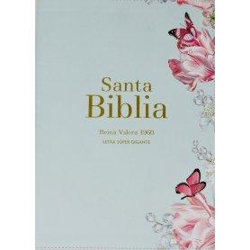 Biblia RVR 1960 Letra Súper Gigante Símil Piel Salvia Claro