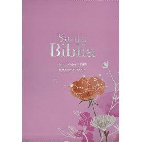Biblia RVR 1960 Letra Súper Gigante Símil Piel Rosa