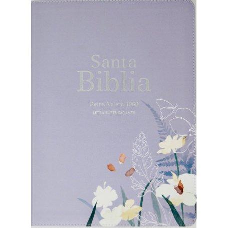 Biblia RVR 1960 Letra Súper Gigante Símil Piel Lavanda