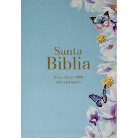 Biblia RVR 1960 Letra Súper Gigante Símil Piel Azul Clara