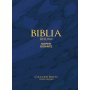 Biblia RVR 1960 Letra Súper Gigante Cuero Genuino Azul con Índice