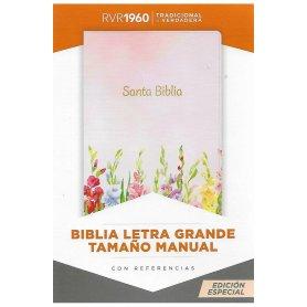 Biblia RVR 1960 Letra Grande Tamaño Manual Fucsia Símil Piel