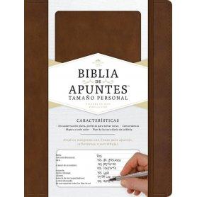 Biblia RVR 1960 de Apuntes Tamaño Manual Café Símil Piel