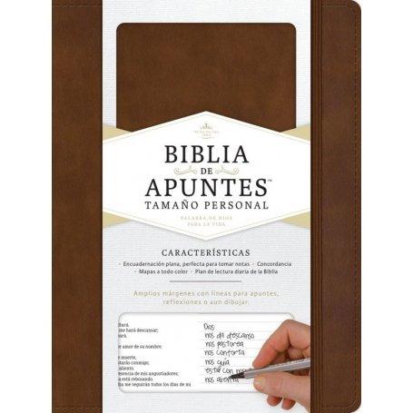 Biblia RVR 1960 de Apuntes Tamaño Manual Café Símil Piel