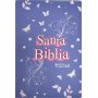 Biblia RVR 1960 Compacta Símil Piel Juvenil Mariposa Lila