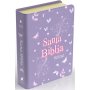 Biblia RVR 1960 Compacta Símil Piel Juvenil Mariposa Lila