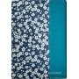 Biblia RVR 1960 Compacta Símil Piel Flores Azul Verde