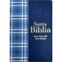 Biblia RVR 1960 Compacta Símil Piel Cuadros Azul Oscuro
