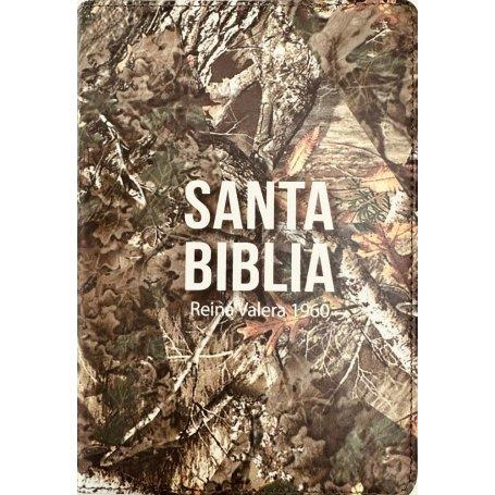 Biblia RVR 1960 Compacta Símil Piel Camuflaje Hojas