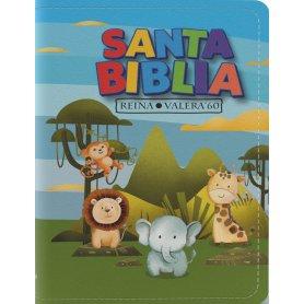 Biblia RVR 1960 Compacta para Niños Animales Vinilo con Cierre