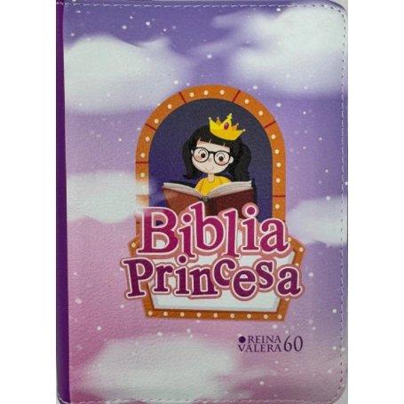Biblia RVR 1960 Compacta para Niñas Princesa Vinilo con Cierre