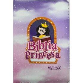 Biblia RVR 1960 Bolsillo para Niñas Princesa Vinilo con Cierre